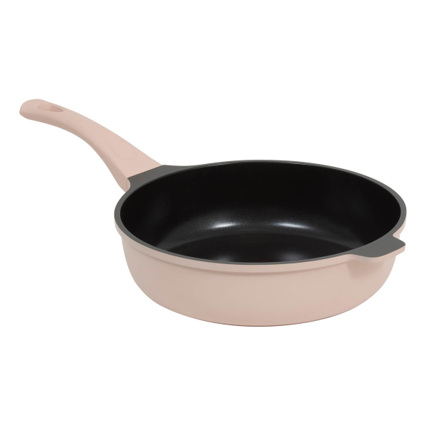 Αντικολλητική Σωτέζα Ατμού (28εκ.) Χυτού Αλουμινίου Με Καπάκι F-V Aluro Pink 189456B