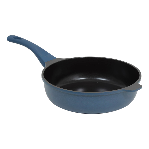 Αντικολλητική Σωτέζα Ατμού (28εκ.) Χυτού Αλουμινίου Με Καπάκι F-V Aluro Blue 189456C