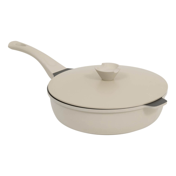 Αντικολλητική Σωτέζα Ατμού (28εκ.) Χυτού Αλουμινίου Με Καπάκι F-V Aluro Taupe 189456D