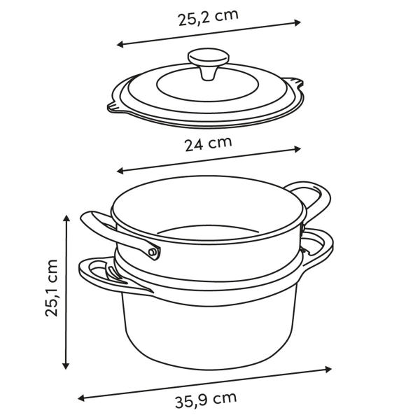 Αντικολλητική Κατσαρόλα Ατμού (24εκ.) Χυτού Αλουμινίου F-V Aluro Blue 189457C