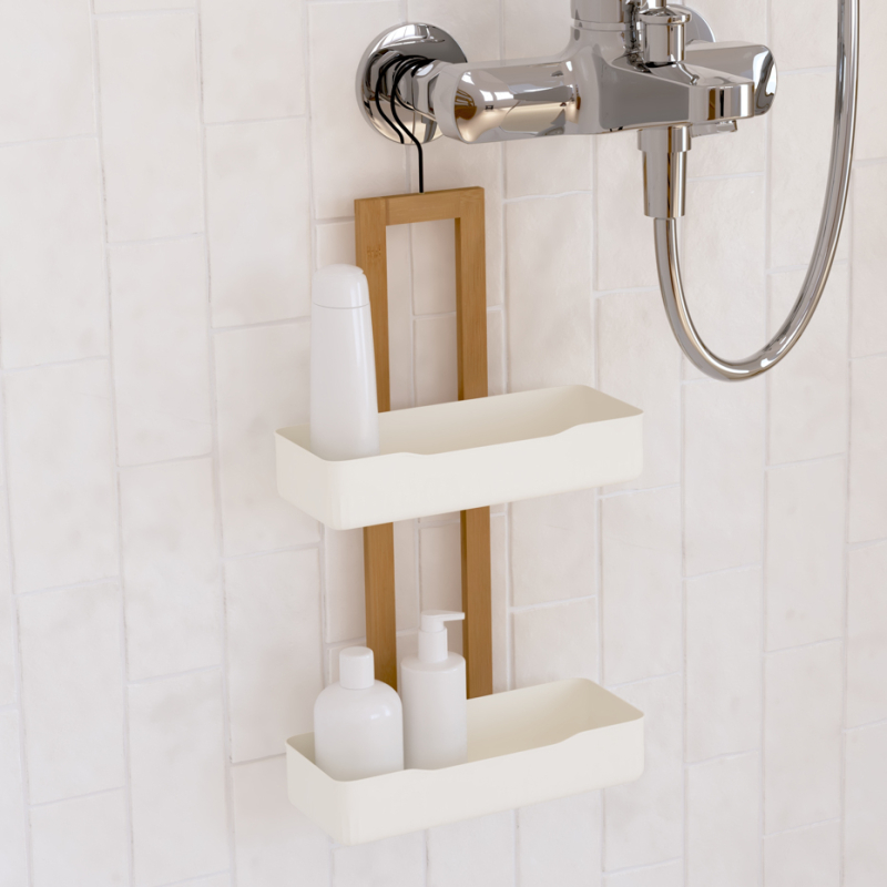 Ραφιέρα Μπάνιου Διπλή (25x11.5x51) F-V Natureo White 214758