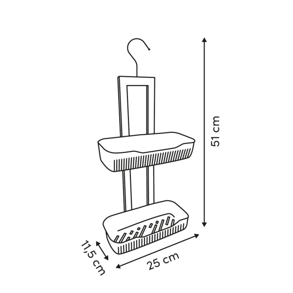 Ραφιέρα Μπάνιου Διπλή (25x11.5x51) F-V Natureo White 214758