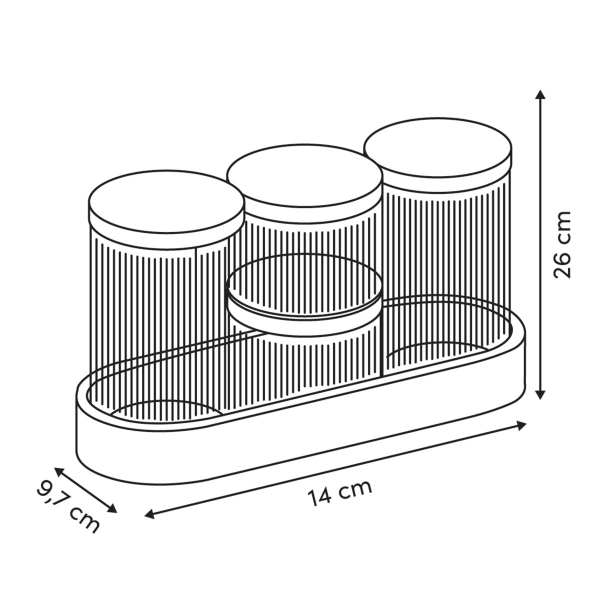 Δοχεία Οργάνωσης Μπάνιου (Σετ 4τμχ) F-V Cork 214776