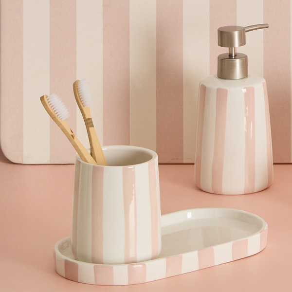 Ποτηροθήκη Μπάνιου (Φ8.7x10) F-V Strio Pink 214787A