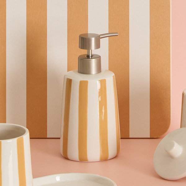 Dispenser Μπάνιου 400ml (Φ8.6x17.3) F-V Strio Wheat 214790B