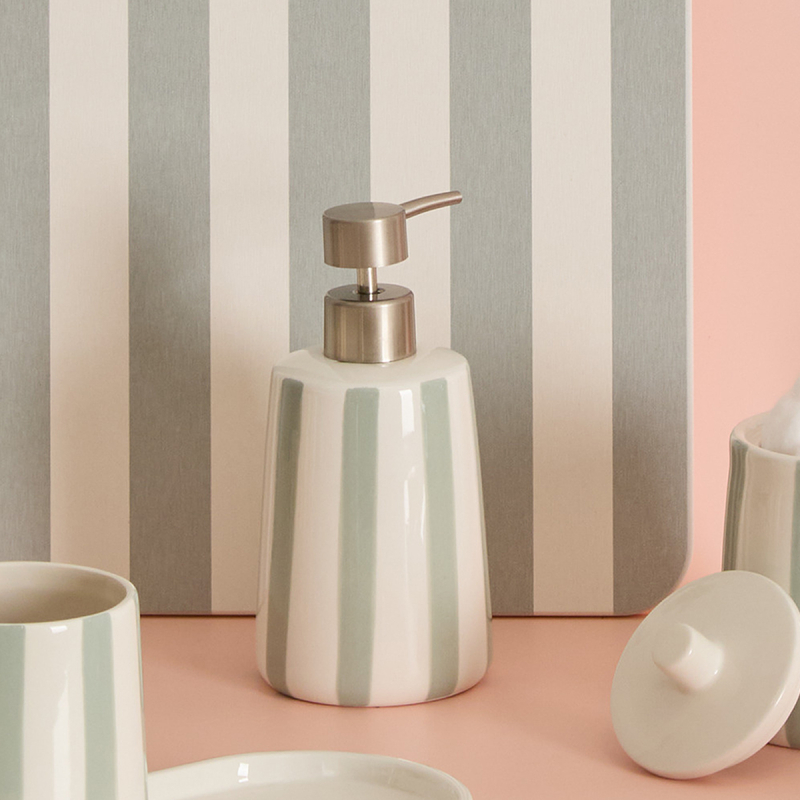 Dispenser Μπάνιου 400ml (Φ8.6x17.3) F-V Strio Green 214790C