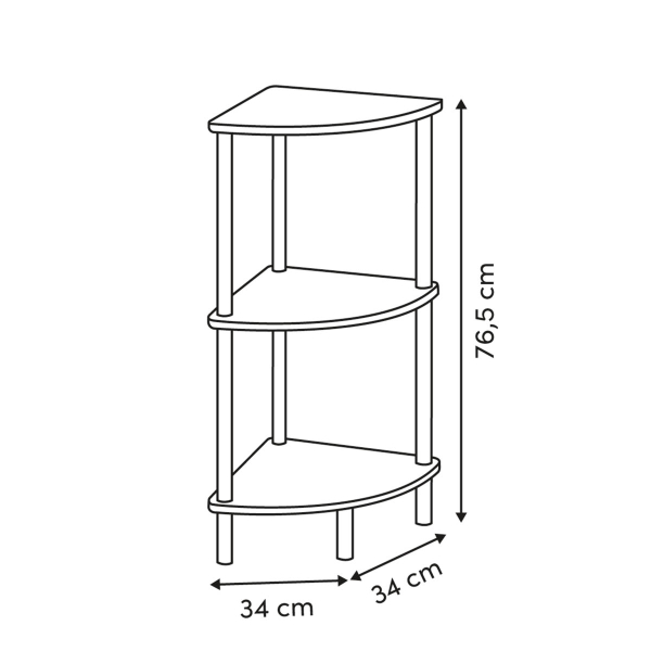 Γωνιακή Ραφιέρα Δαπέδου 3 Θέσεων (34x34x76.5) F-V Come 212892