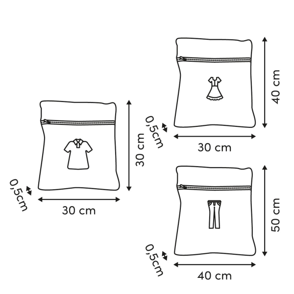 Δίχτυα Πλυντηρίου (Σετ 3τμχ) F-V Laundry Bags 214575