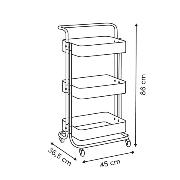 Τρόλεϊ/Ραφιέρα 3 Θέσεων (45x36.5x86) F-V Colour 190099C Marron