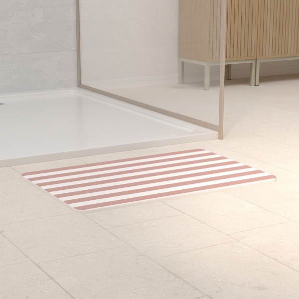 Πατάκι Μπάνιου Διατομίτη (39x60) F-V Strio Pink 220352A