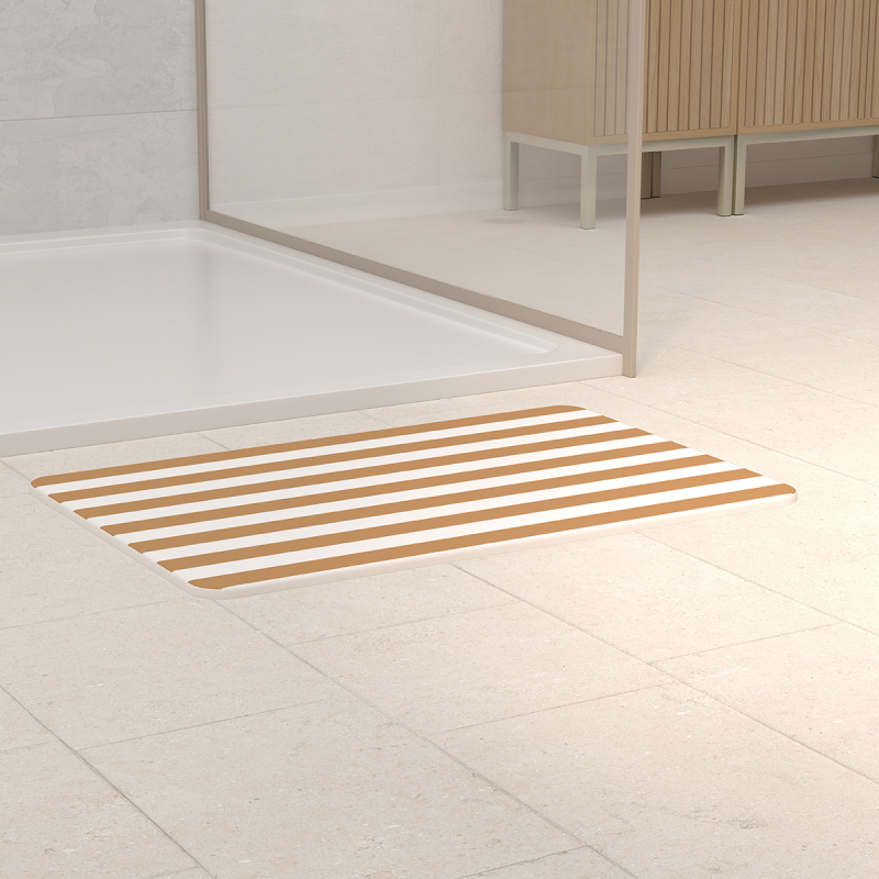 Πατάκι Μπάνιου Διατομίτη (39x60) F-V Strio Wheat 220352B