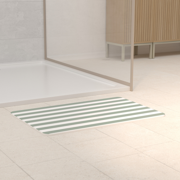 Πατάκι Μπάνιου Διατομίτη (39x60) F-V Strio Green 220352C