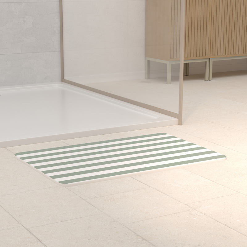 Πατάκι Μπάνιου Διατομίτη (39x60) F-V Strio Green 220352C