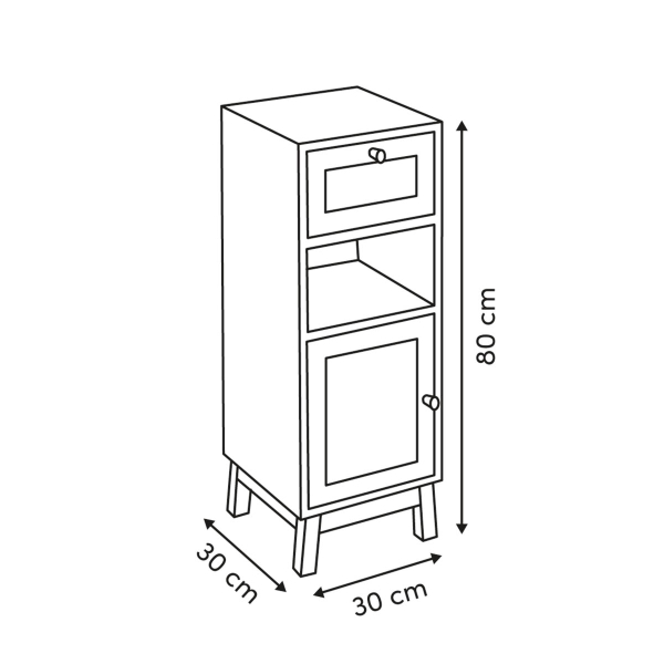 Ντουλάπι Μπάνιου Με Συρτάρι (30x30x80) F-V Cane 204937