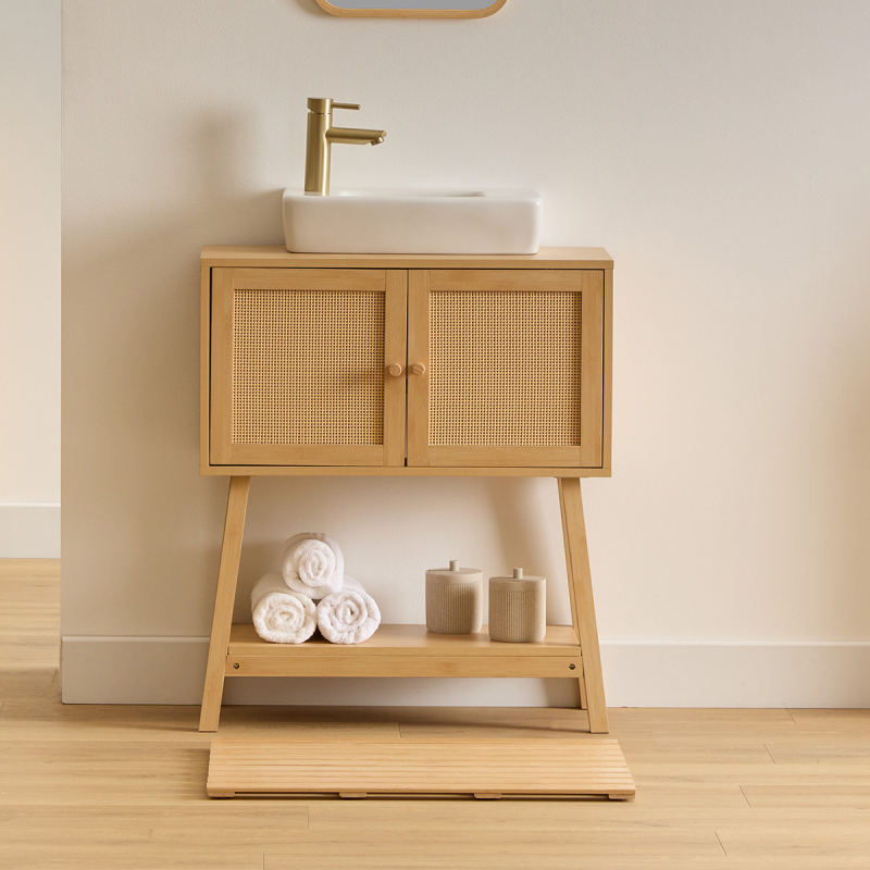 Ντουλάπι Μπάνιου Για Νιπτήρα Με Ράφι (70x30x80) F-V Cane 206928