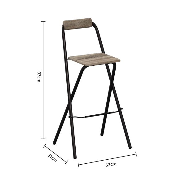 Σκαμπό Μπαρ Με Πλάτη Αναδιπλούμενο (50x47.5x98) F-V Louna 140448D