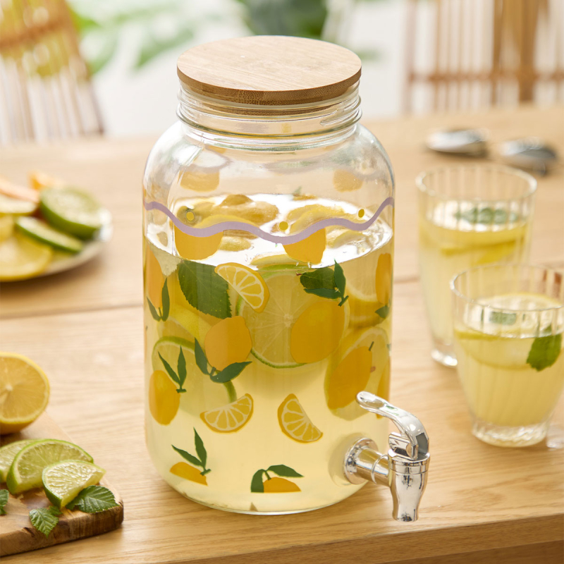 Βάζο Γυάλινο Με Βρυσάκι 4lt S-D Fruity Lemon 213920