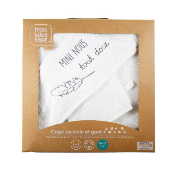 Βρεφική Κάπα + Γάντι Trois Kilos Sept Λευκό 55-8175021