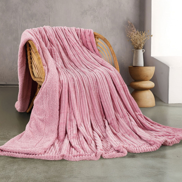 Κουβέρτα Fleece Υπέρδιπλη Με Γουνάκι (220x240) Rythmos Jollein