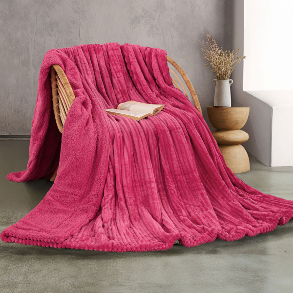 Κουβέρτα Fleece Υπέρδιπλη Με Γουνάκι (220x240) Rythmos Jollein