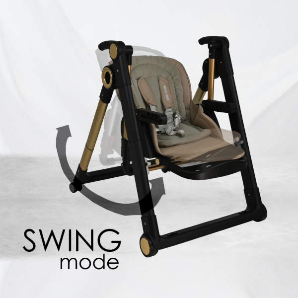 Καρεκλάκι Φαγητού Αναδιπλούμενο (6+ Μηνών/Έως 15kg) - Κούνια (0+ Μηνών/Έως 9kg) Bebe Stars Yum-Yum Mocha 870-182