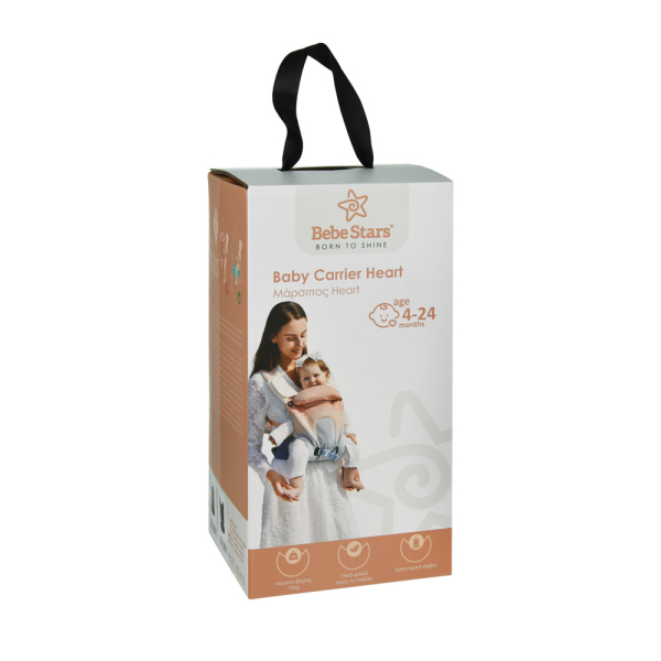 Μάρσιπος Εργονομικός (4-24 Μηνών/ Έως 15kg) Bebe Stars Heart Volcano Black 224-188