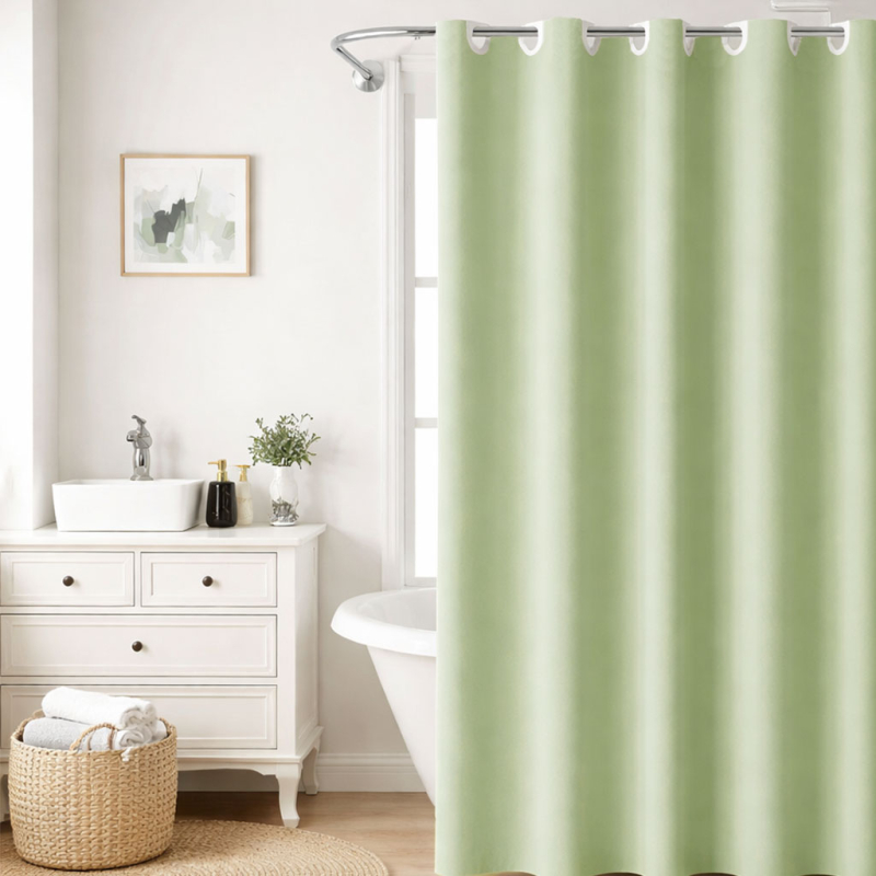 Κουρτίνα Μπάνιου (180x200) Με Τρουκς Nima L.Khaki