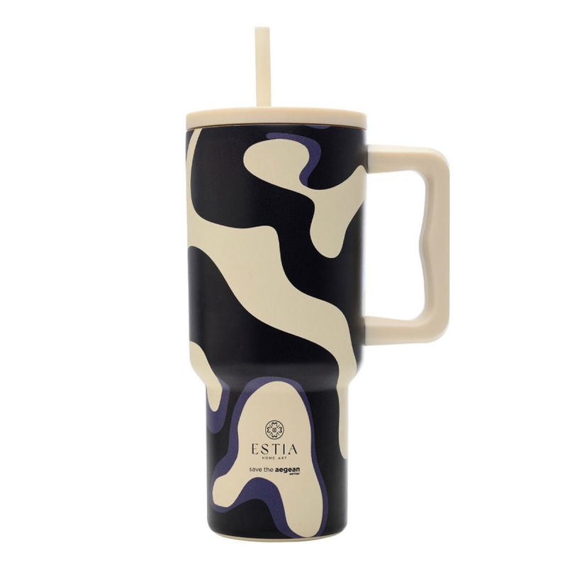 Κούπα Θερμός Με Λαβή & Καλαμάκι 900ml Estia Save The Aegean Tumbler Bold Drift 01-36249
