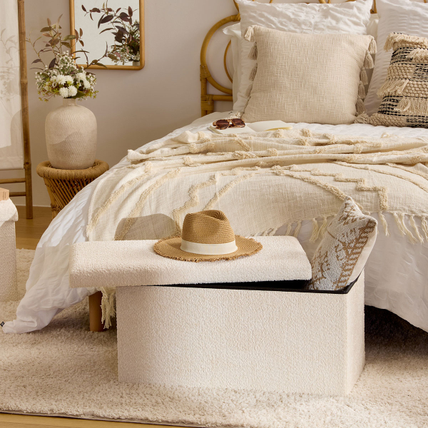 Ταμπουρέ Με Αποθηκευτικό Χώρο (76x38x38) A-S Jaiko White 214226