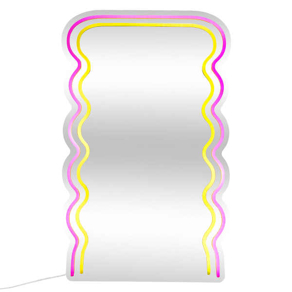 Διακοσμητικός Καθρέφτης Τοίχου Με LED & USB A-S Wavy 213750