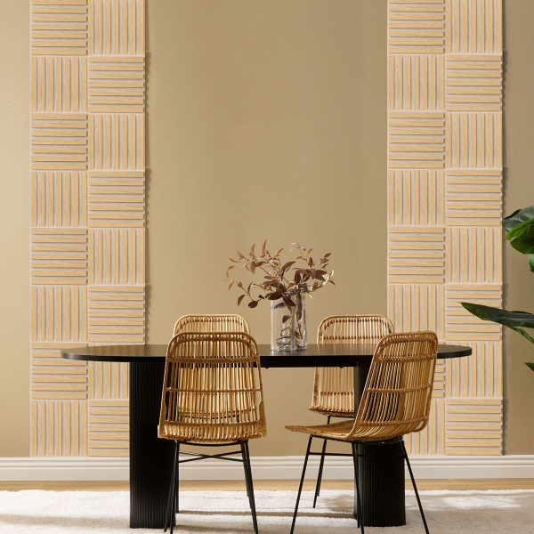 3D Πάνελ Τοίχου Ξύλινα (Σετ 3τμχ) A-S Colva Beige 212903D