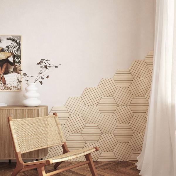 3D Πάνελ Τοίχου Ξύλινα (Σετ 3τμχ) A-S Colva Beige 212904D