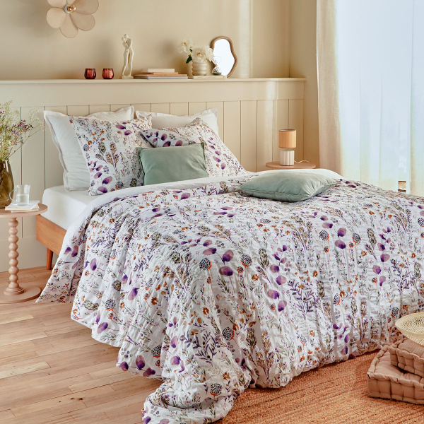 Παπλωματοθήκη Υπέρδιπλη (240x220) 2 Όψεων + Διακοσμητικές Μαξιλαροθήκες A-S Floral 215349A