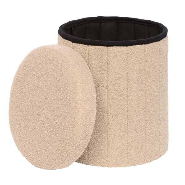 Σκαμπό Με Αποθηκευτικό Χώρο (Φ32x38) A-S Jaiko Beige 214224