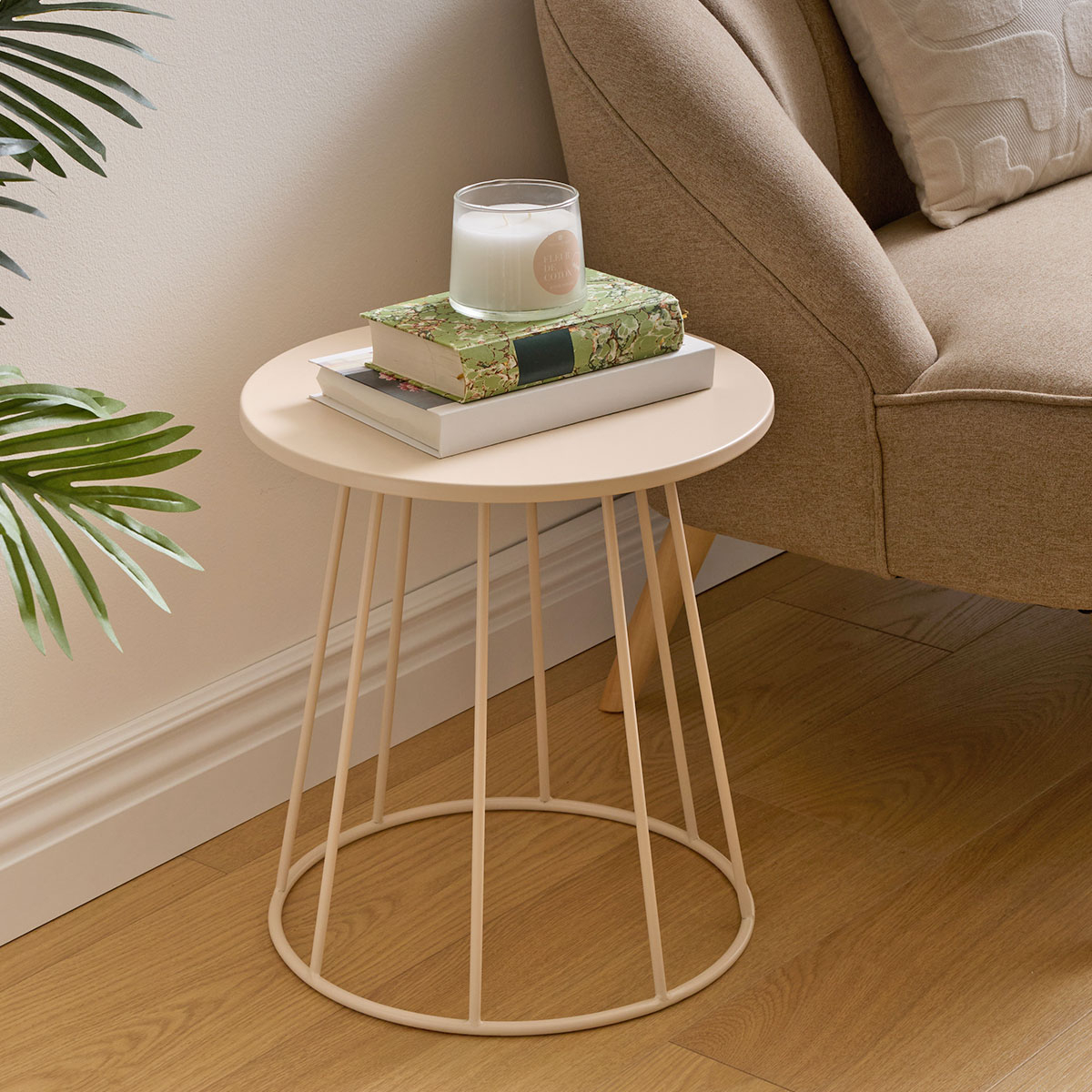 Βοηθητικό Τραπεζάκι (Φ38x42) A-S Latte Beige 213065A