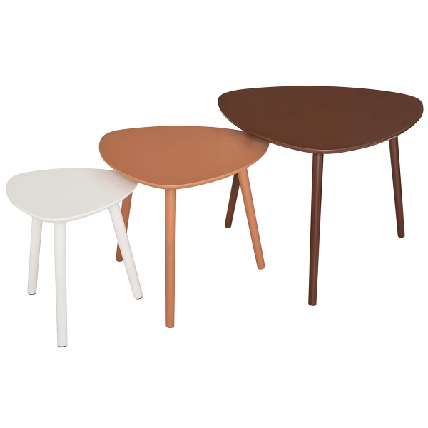 Βοηθητικά Τραπεζάκια (Σετ 3τμχ) A-S Mileo Brown 157052L