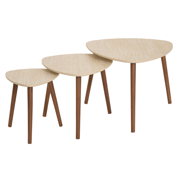 Βοηθητικά Τραπεζάκια (Σετ 3τμχ) A-S Mileo Travertine 213068