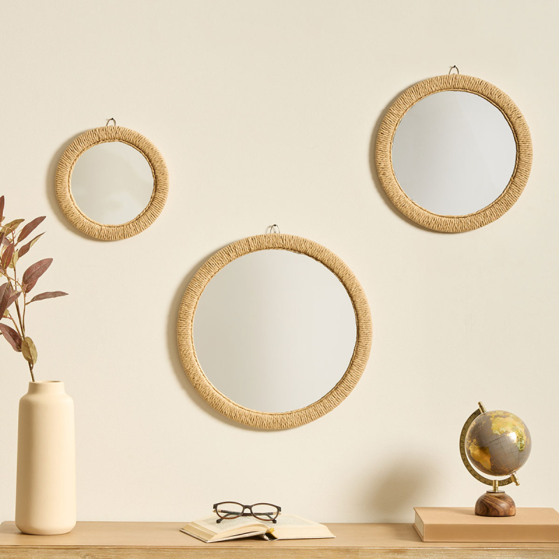 Διακοσμητικοί Καθρέφτες Τοίχου (Σετ 3τμχ) A-S Tilia 215523