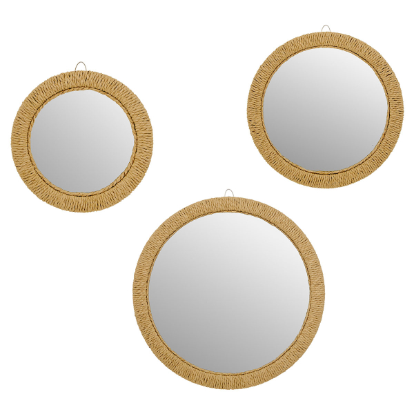 Διακοσμητικοί Καθρέφτες Τοίχου (Σετ 3τμχ) A-S Tilia 215523