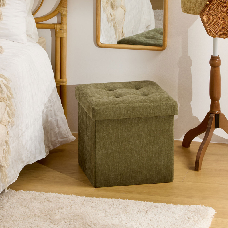 Σκαμπό Με Αποθηκευτικό Χώρο (38x38x38) A-S Lysandre Khaki 121470I