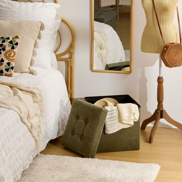 Σκαμπό Με Αποθηκευτικό Χώρο (38x38x38) A-S Lysandre Khaki 121470I