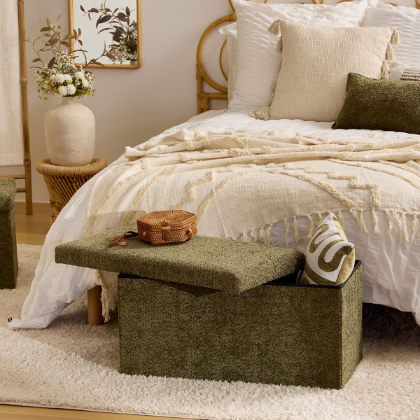 Ταμπουρέ Με Αποθηκευτικό Χώρο (76x38x38) A-S Soana Khaki 214228C