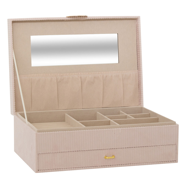 Μπιζουτιέρα Κουτί Με Συρτάρι & Καθρέφτη (19x27.5x10) A-S Enya Beige 215200
