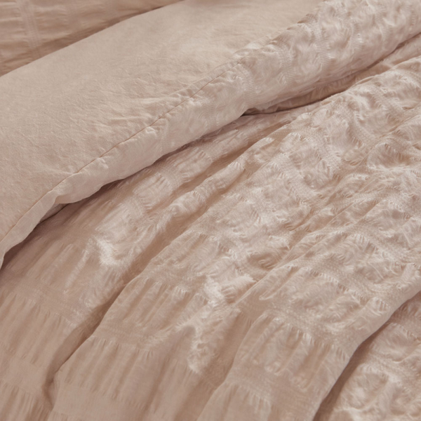 Παπλωματοθήκη Υπέρδιπλη (240x220) + Διακοσμητικές Μαξιλαροθήκες A-S Seersucker Beige 201968A