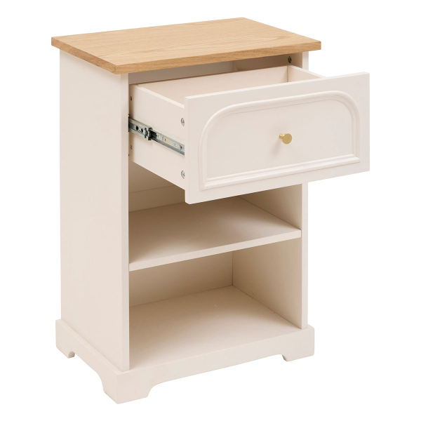 Κομοδίνο Με Συρτάρι & Ράφια (45x30x67) A-S Mohea Ivory 197855