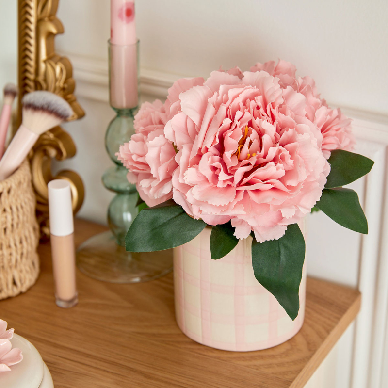 Τεχνητό Λουλούδι Σε Γλάστρα 21εκ. A-S Rose Flower 214017 Pink