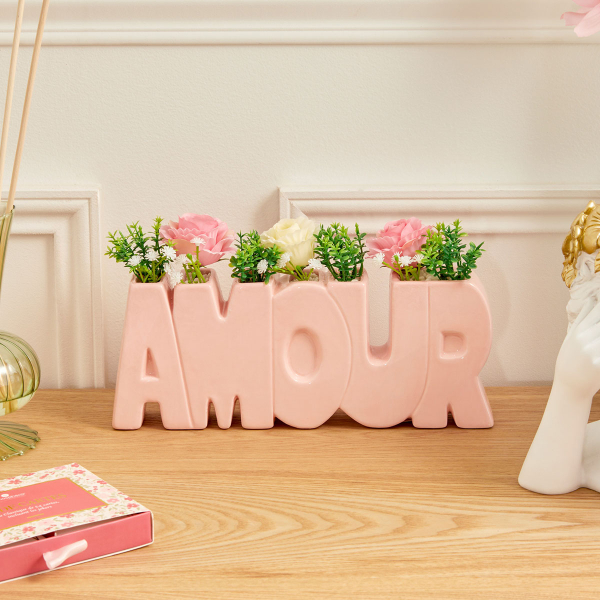 Τεχνητό Λουλούδι Σε Γλάστρα 26εκ. A-S Rose Flower 214015 Pink