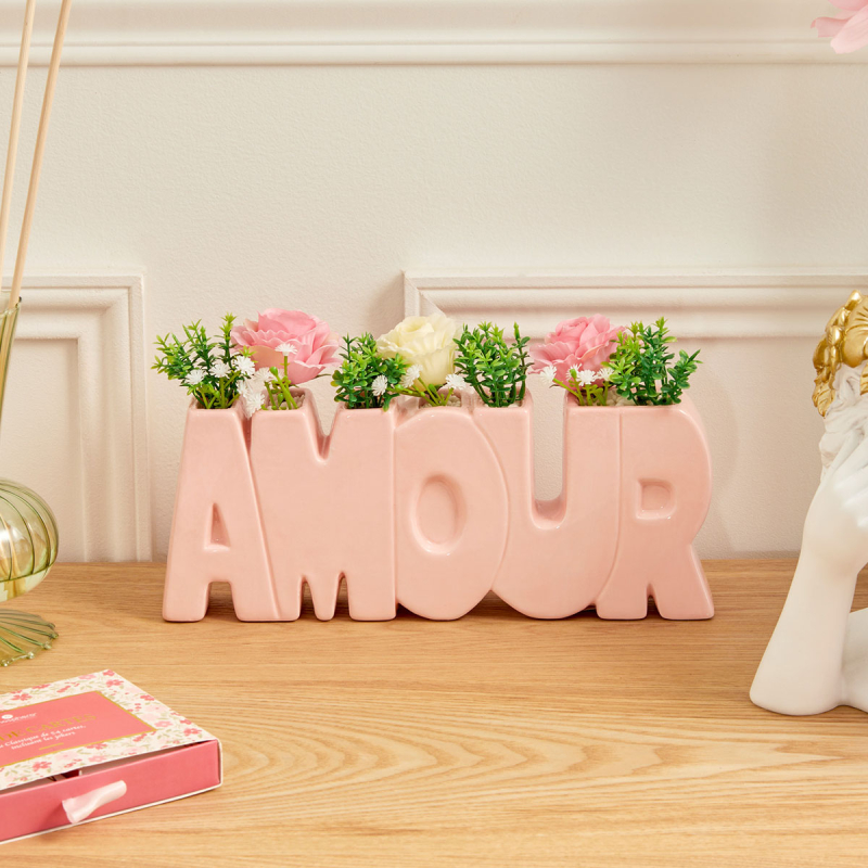 Τεχνητό Λουλούδι Σε Γλάστρα 26εκ. A-S Rose Flower 214015 Pink