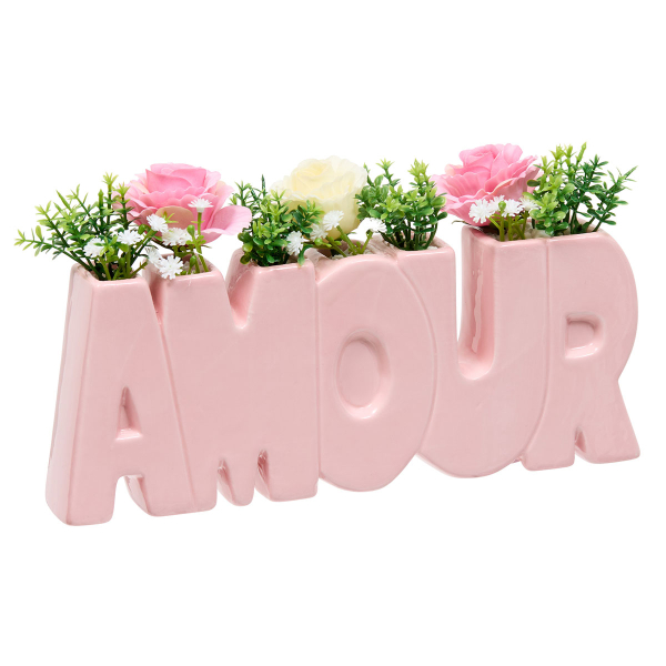 Τεχνητό Λουλούδι Σε Γλάστρα 26εκ. A-S Rose Flower 214015 Pink