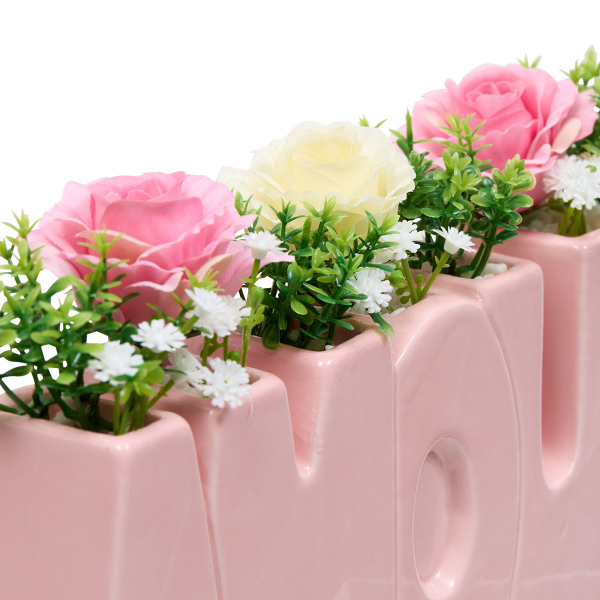 Τεχνητό Λουλούδι Σε Γλάστρα 26εκ. A-S Rose Flower 214015 Pink